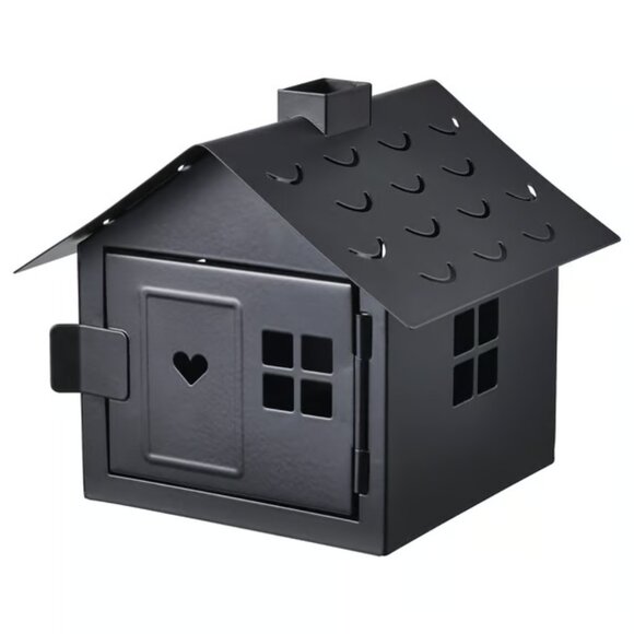 Pair Of Ikea Vinterfest Vindlos Black Alloy Steel Tealight Holder Houses - Picture 1 of 14